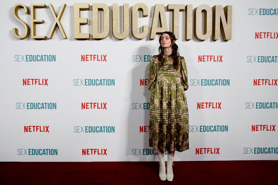 Tanya Reynolds en la premier mundial de Netflix 'Sex Education - Season 2' en Londres 2020 (Photo by Tolga AKMEN / AFP) (Photo by TOLGA AKMEN/AFP via Getty Images)