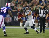 TORONTO, ON - DECEMBER 16: Russell Wilson #3 of the Seattle Seahawks looks to throw against the Buffalo Bills at Rogers Centre on December 16, 2012 in Toronto, Ontario. (Photo by Rick Stewart/Getty Images)