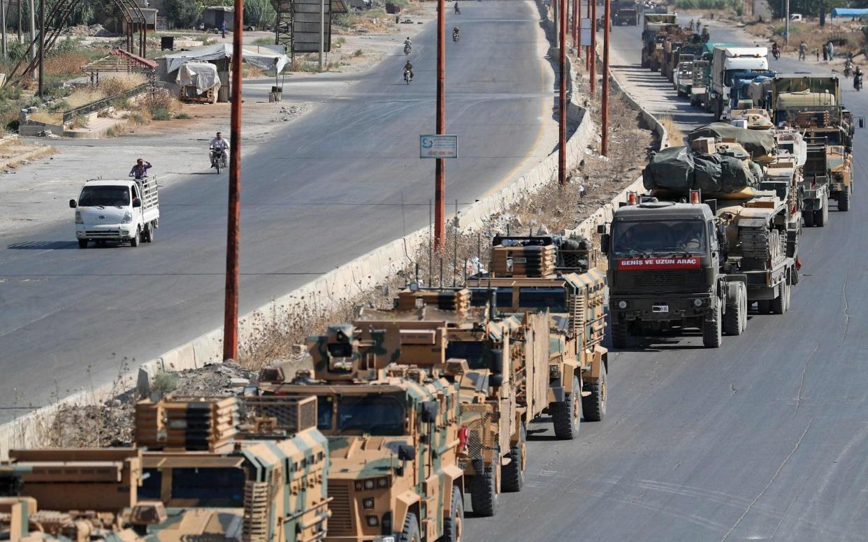 The Turkish convoy was heading towards Khan Sheikhoun - AFP