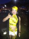 One of Gaga's fans came in yellow tape across her body. (Photo courtesy of Vivian Tsui)