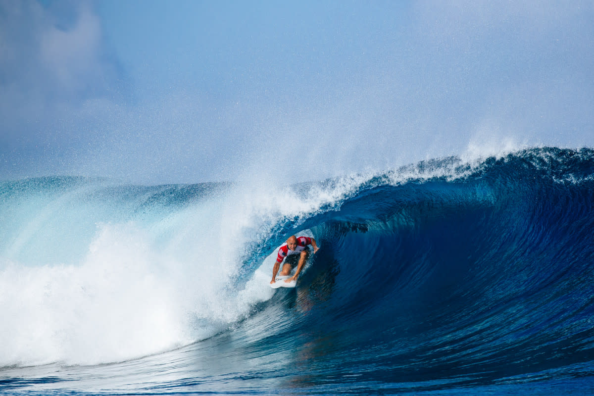 Kelly Slater in Round 1 of the 2024 Fiji Pro<p>Aaron Hughes / WSL</p>