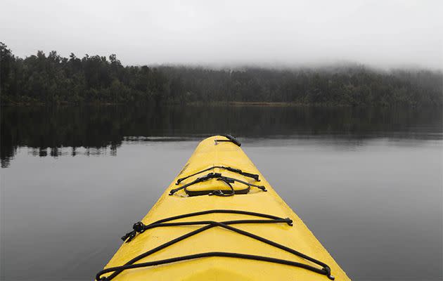 A guided kayaking tour through the protected wetlands of Lake Mapourika is the perfect way to start the day. Source: Holly O'Sullivan