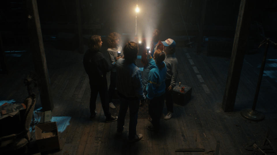 The Hawkins gang investigate Creel House, one of the main locations in Stranger Things season 4