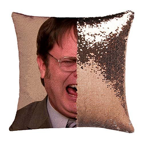 38) Dwight Schrute Sequin Pillow Cover