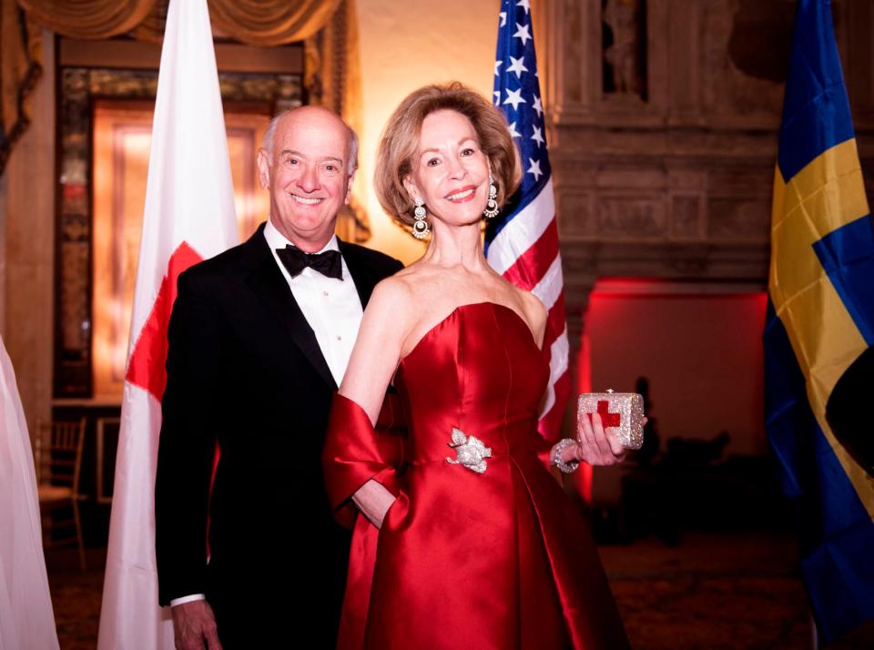 Gil Kemp and Bonnie McElveen-Hunter at the 62nd International Red Cross Ball at The Breakers in Palm Beach in March 2023. The 2025 event will take place Jan. 10 at The Breakers.