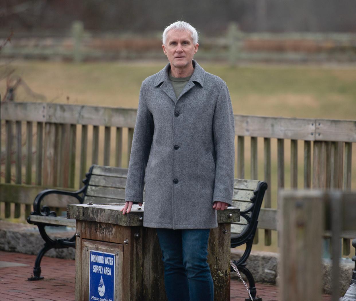 "It's awesome that this small business from Cape Cod is helping the country," said Horsley Witten Group Senior Project Manager and Principal Thomas Noble. The company secured a $10 million contract with the Environmental Protection Agency to help ensure the integrity of the country's public water and wastewater systems. Noble was photographed Feb. 9 next to a public spring on Route 130 in Sandwich.