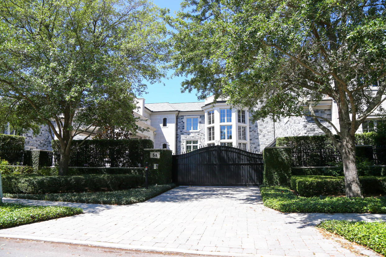 A general view of Miami Marlins part owner Derek Jeter  house where Tampa Bay Buccaneers quarterback Tom Brady (12) moves into on Davis Island. Mandatory Credit: Kim Klement-USA TODAY Sports