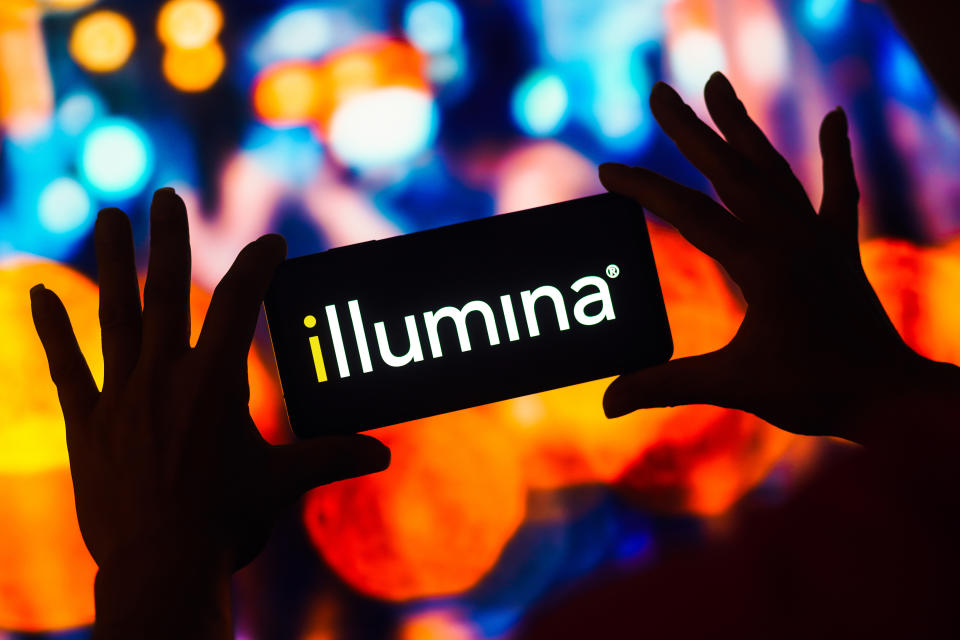 BRAZIL - 2022/12/22: In this photo illustration, the Illumina logo is displayed on a smartphone mobile screen. (Photo Illustration by Rafael Henrique/SOPA Images/LightRocket via Getty Images)