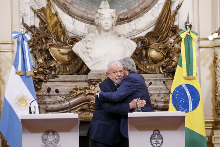 El presidente Alberto Fernández recibe al presidente de Brasil Luiz Inácio “Lula” da Silva, en la primera visita como presidente