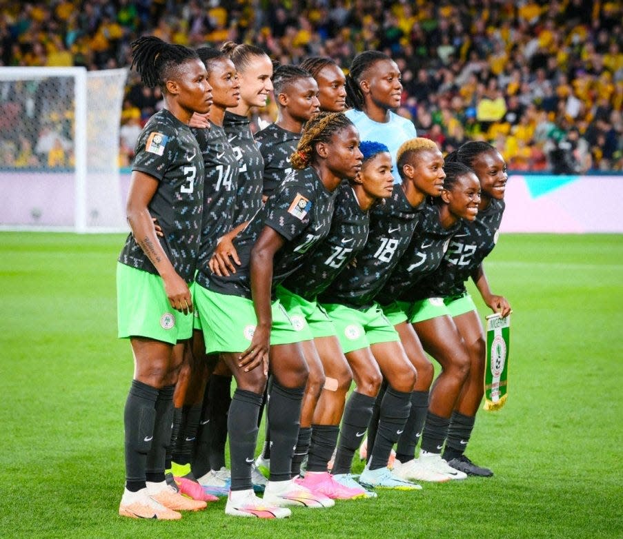 Apple Valley-born Michelle Alozie, No. 22, and the Nigeria Women’s Super Falcons soccer team defeat the Australia squad during the FIFA Women’s World Cup 2023 match on Thursday, July 27, 2023 in Brisbane, Australia.
