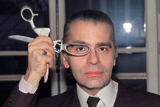 Lagerfeld in 1987, three years after setting up his own label (Getty)