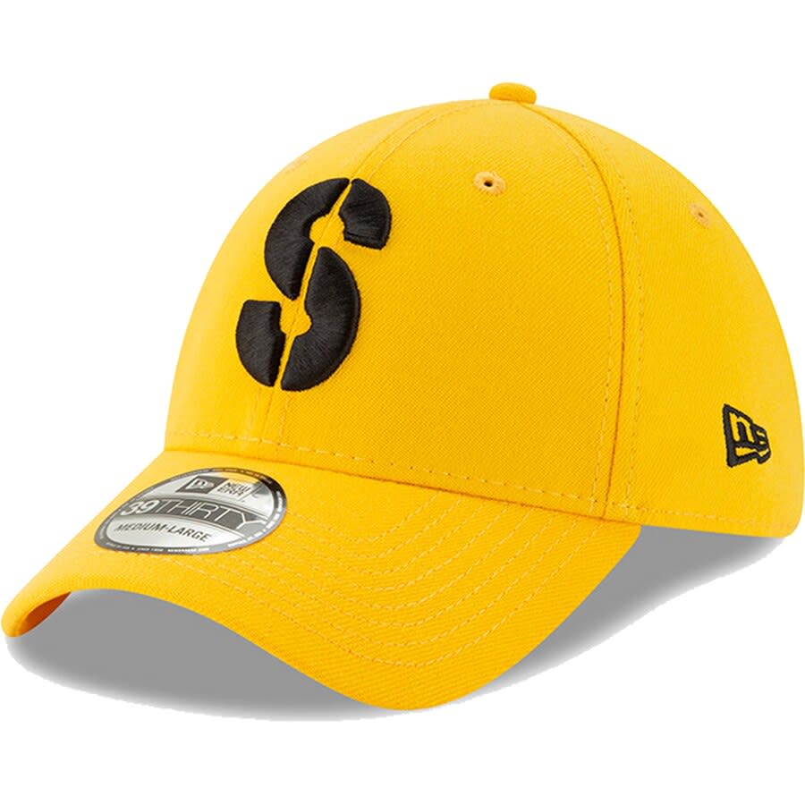 Men's New Era Gold Pittsburgh Steelers Team Classic Throwback 39THIRTY Flex Hat