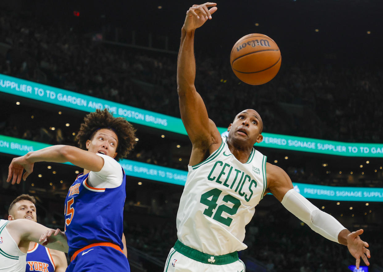 Boston Celtics veteran Al Horford is getting tough to hold onto in fantasy leagues. (Photo by Matthew J. Lee/The Boston Globe via Getty Images)