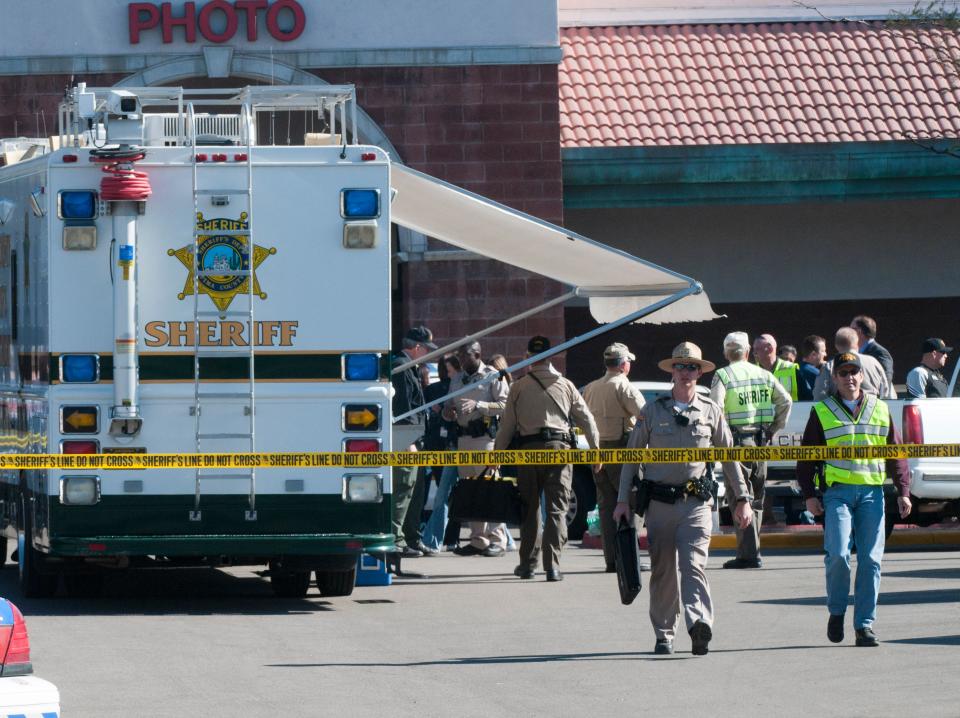 <p>The aftermath of Gabrielle Giffords’s shooting in Tucson, 2011</p>EPA