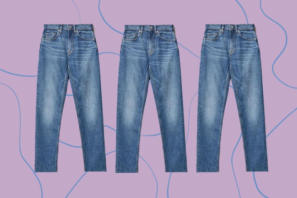 Blue straight leg jeans