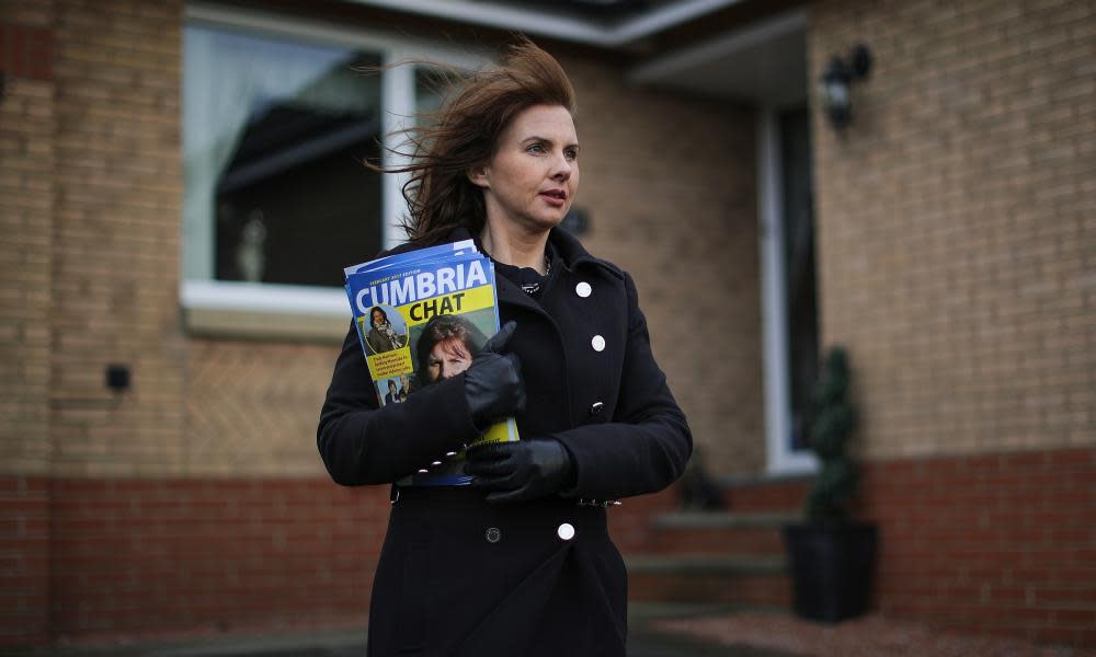 Conservative party candidate Trudy Harrison on the campaign trail in Copeland