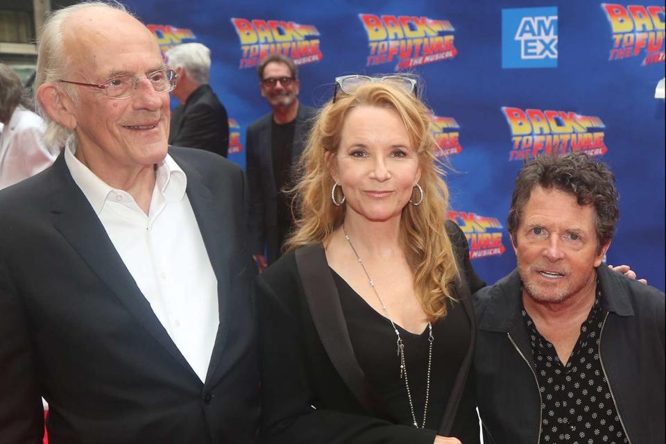 <p>Bruce Glikas/WireImage</p> Christopher Lloyd, Lea Thompson and Michael J. Fox at 