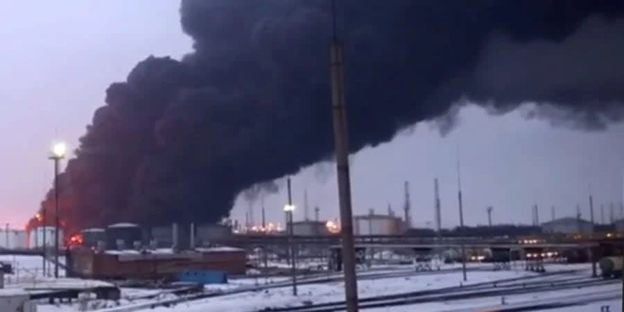 Fire at an oil plant in Ryazan, March 13, 2024