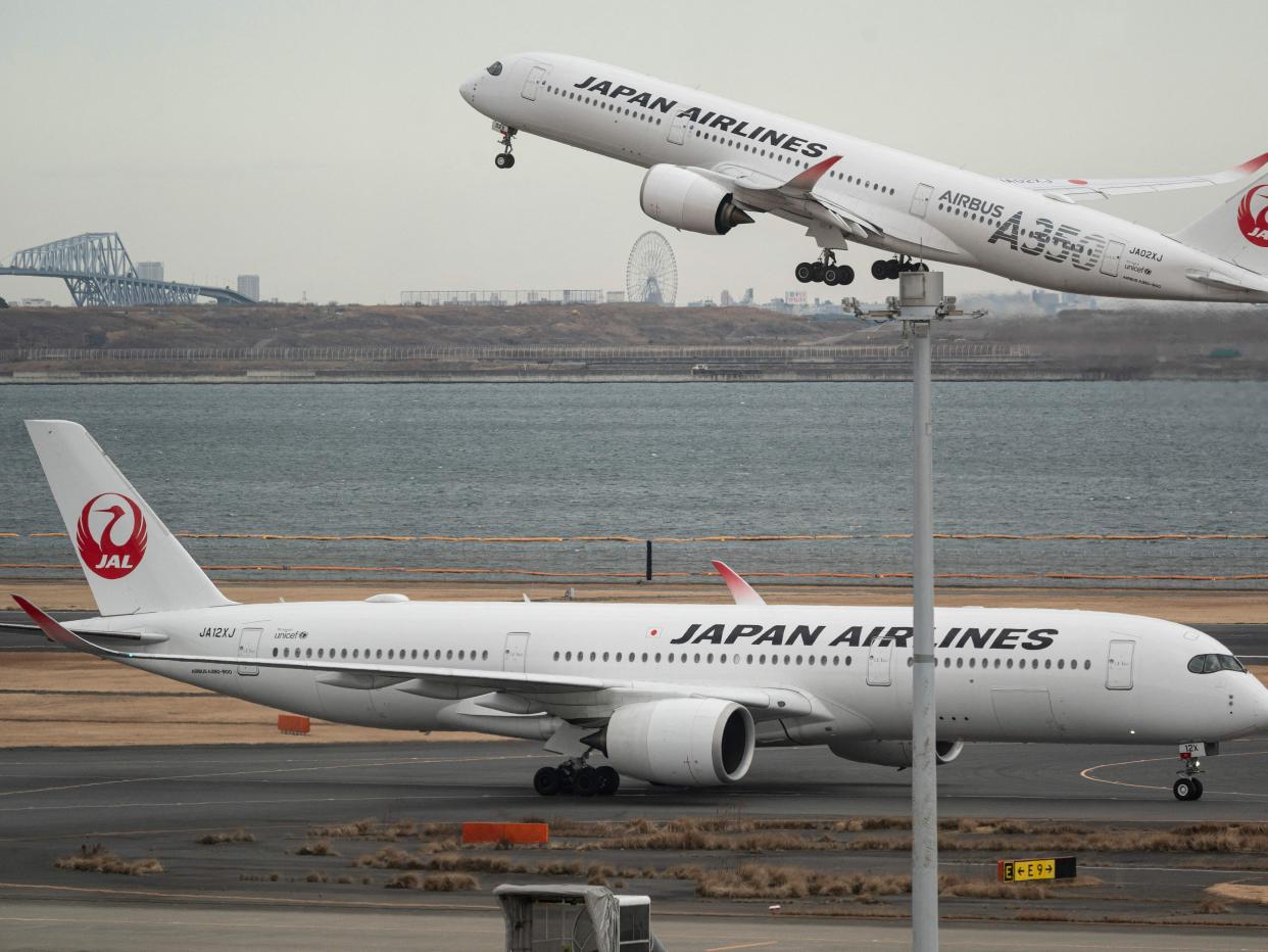 A Japan Airlines flight at Tokyo's Haneda Airport.