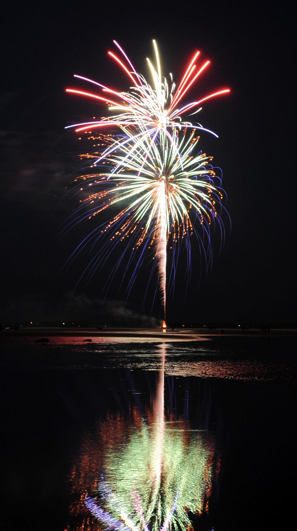 Fireworks were fired over Rock Harbor in this 2018 display.