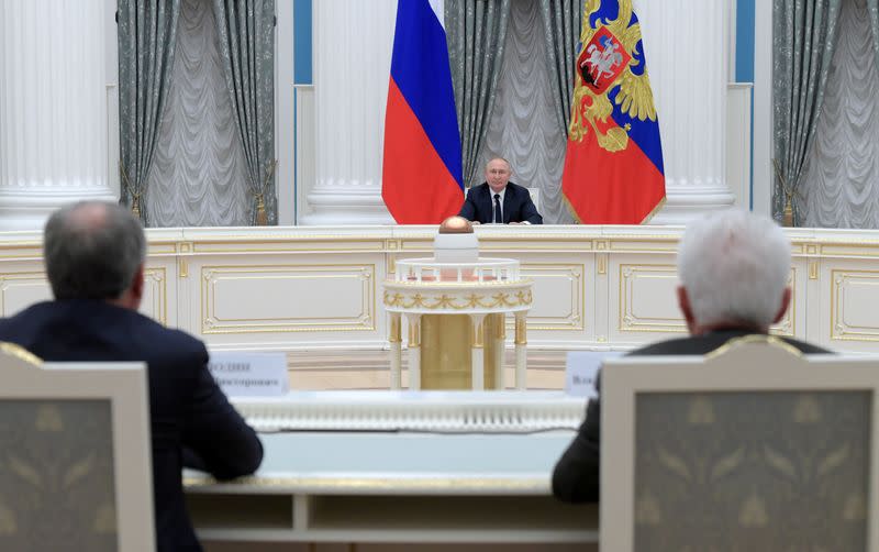 Russian President Vladimir Putin attends meeting with parliamentary leaders in Moscow