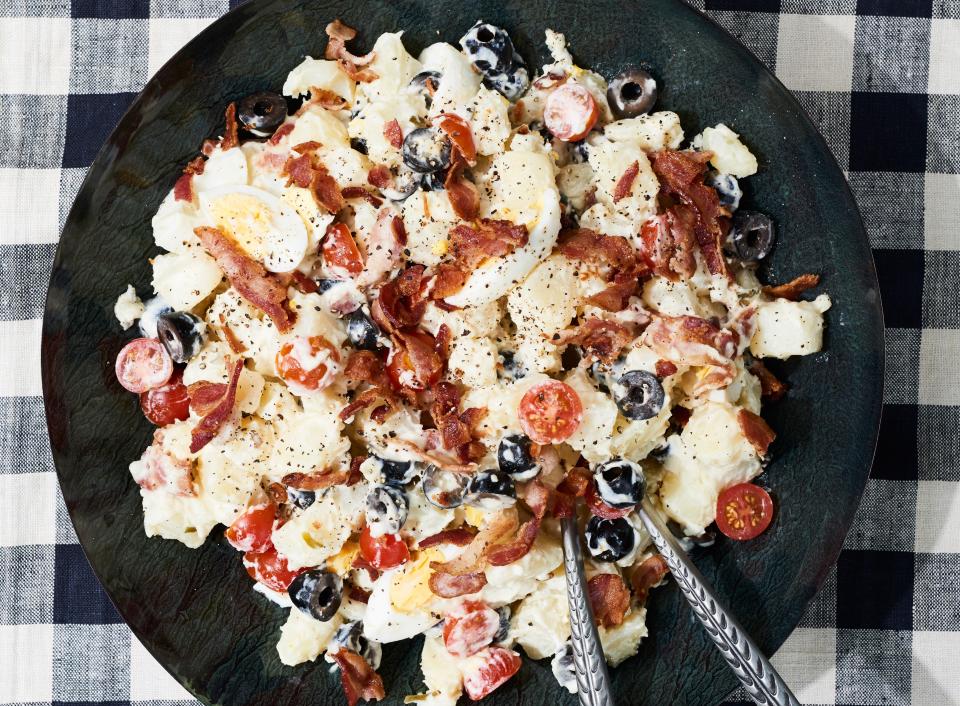 This potato salad has been sitting out at 80 degrees for over an hour. Mmmmmm. Would eat.