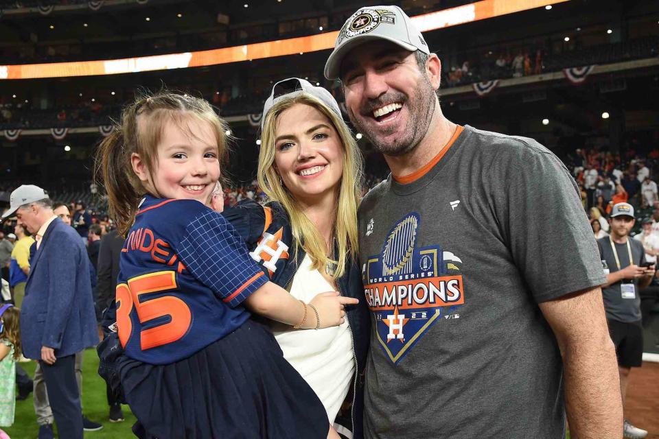 Frank Micelotta/PictureGroup for Fox Sports/Shutterstock Kate Upton (Center), Justin Verlander (Right) and daughter Genevieve (Left) in 2022 