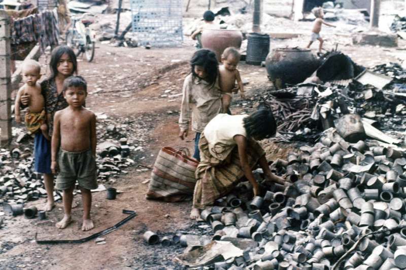 「赤柬」時代的兒童。（AP ）