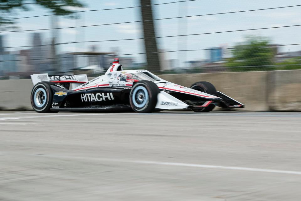IndyCar driver Josef Newgarden during the qualify race Detroit Grand Prix in Detroit on Saturday, June 4, 2022.