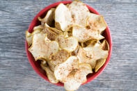 <p>Children’s nutritionist Jenny Edelstein recommends adding homemade cinnamon apple chips to your child’s school lunch box to ensure they’re getting one of their five a day. This particular recipe can be found over at <a rel="nofollow noopener" href="https://www.freeyourfork.com/cinnamon-spiced-apple-chips/" target="_blank" data-ylk="slk:Free Your Fork;elm:context_link;itc:0;sec:content-canvas" class="link ">Free Your Fork</a>. </p>