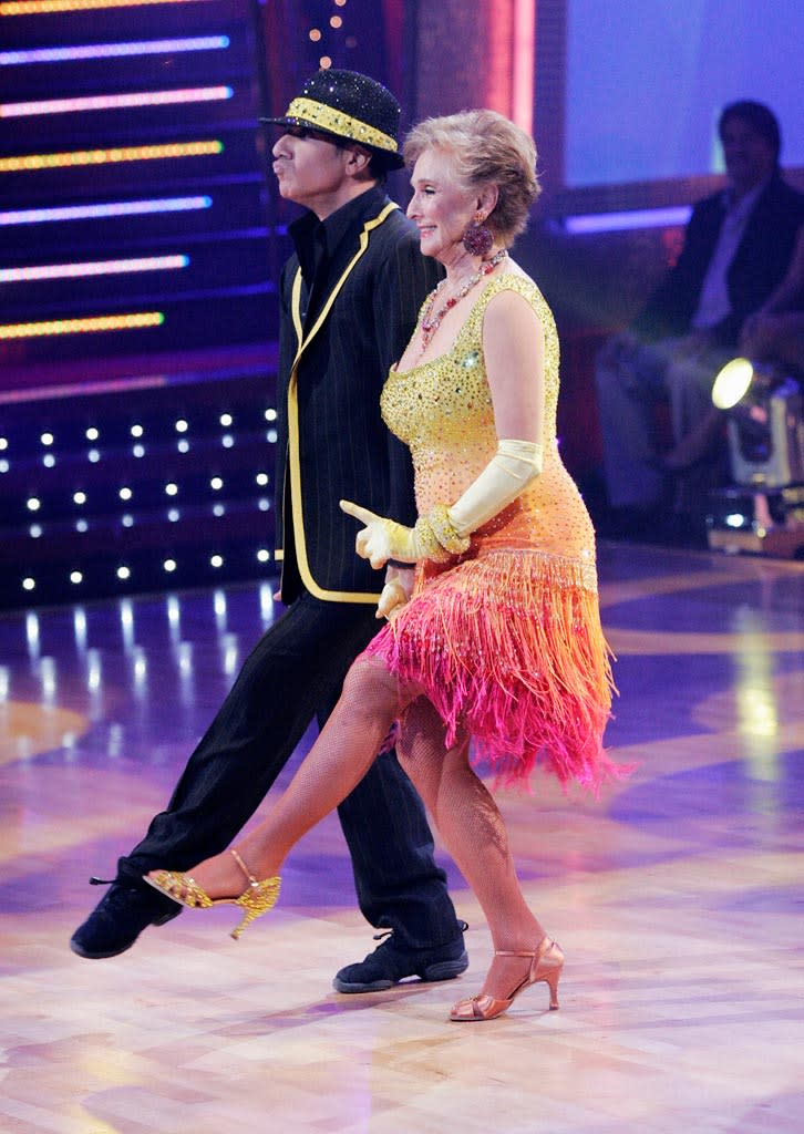 Corky Ballas and Cloris Leachman perform a dance on the seventh season of Dancing with the Stars.