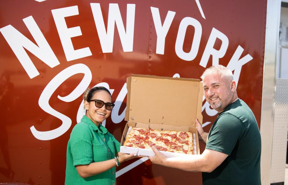 Owners Mike and Juby Galatioto at New York Squares at the 45th Parallel Brewing, Friday, July 7, 2023, in Independence, Ore.