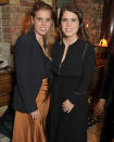 <p>Princesses Beatrice and Eugenie attend an intimate dinner hosted by Sofia Blunt to launch the Loci vegan sneaker in support of the Blue Marine Foundation on Nov. 17 in London.</p>