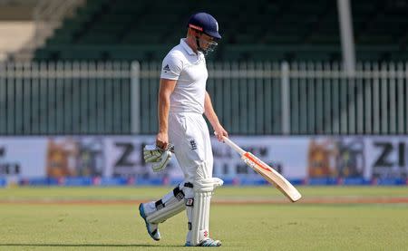 Cricket - Pakistan v England - Third Test - Sharjah Cricket Stadium, United Arab Emirates - 5/11/15 England's Jonny Bairstow walks off after being dismissed Action Images via Reuters / Jason O'Brien Livepic