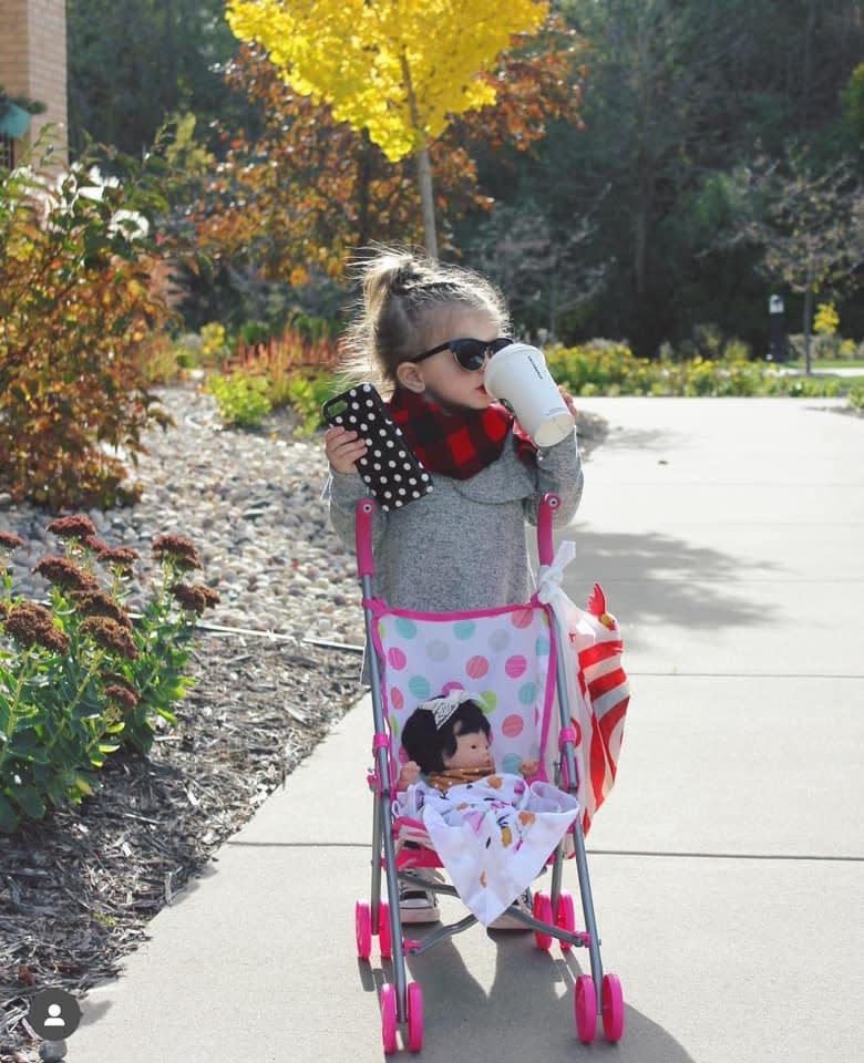 A few years ago, Appleton's Danielle Schueller's daughter went as a "basic mom" for Halloween. This costume is easily replicable; just have your little sport a messy bun and scarf, walk around with a cell phone case and Starbucks cup and stroller. Who knows, your child might twin with a few neighborhood moms ... or you!