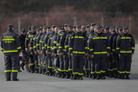 <p>Members of a Disaster Response Unit from the Romanian Emergency Services prepare to depart from the Romanian Air Force 90th Airlift Base, in order to assist Turkish Emergency Services following an earthquake in Turkey, in Otopeni, Romania, February 6, 2023. Inquam Photos/George Calin via REUTERS ATTENTION EDITORS - THIS IMAGE WAS PROVIDED BY A THIRD PARTY. ROMANIA OUT. NO COMMERCIAL OR EDITORIAL SALES IN ROMANIA</p> 