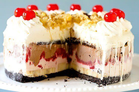 Banana Split Ice Cream Cake