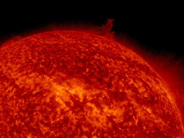 A video taken on March 17, 2023 shows a solar tornado spinning above the sun's surface.