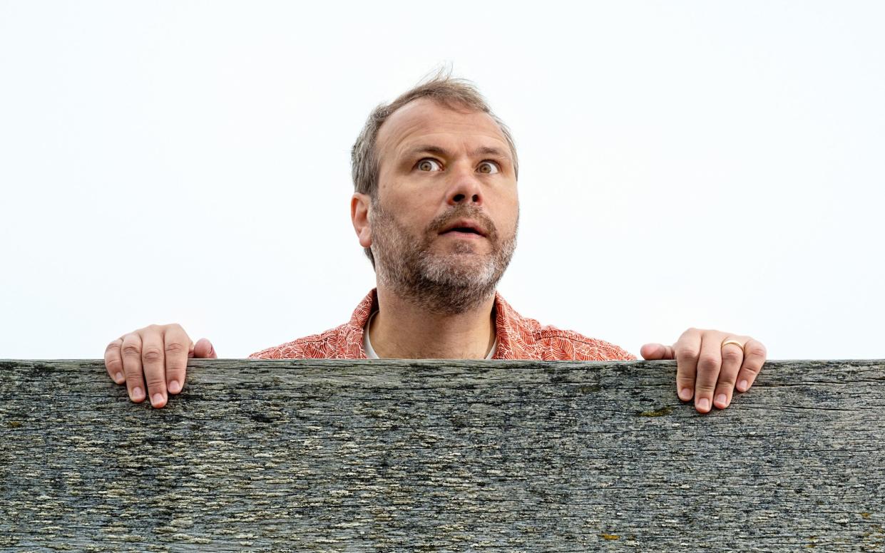 John Finnemore on the beach in Whitstable