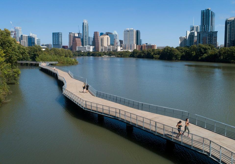 Among the Trail Conservancy's most identifiable improvements to the Butler Trail around Lady Bird Lake, in partnership with the city of Austin, has been this boardwalk.