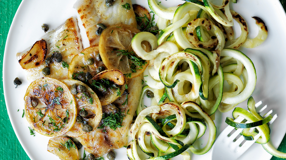 best healthy dinner recipes seared tilapia with spiralized zucchini