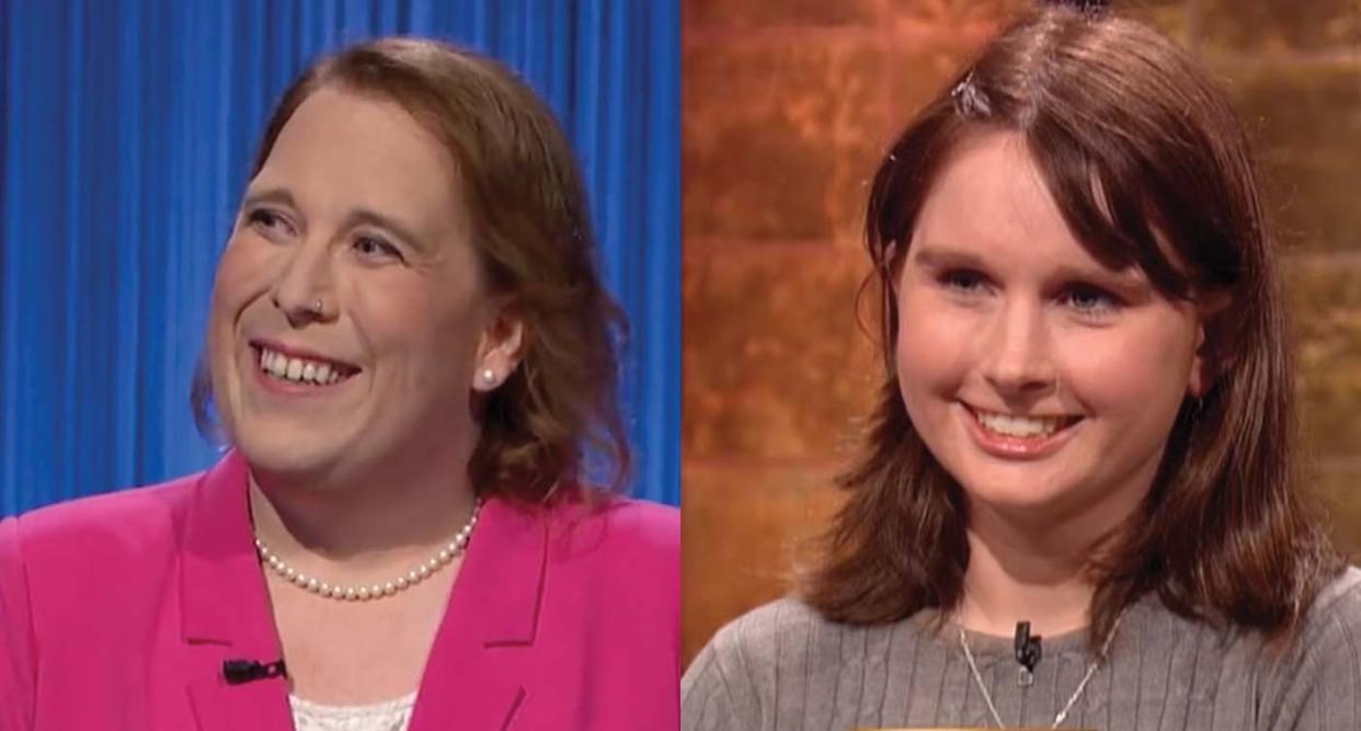 <em>Jeopardy!</em> champions Amy Schneider and Larissa Kelly each appear on the long-running show. (Photo: <em>Jeopardy! </em>via Twitter/ <em>Jeopardy!</em> via YouTube)