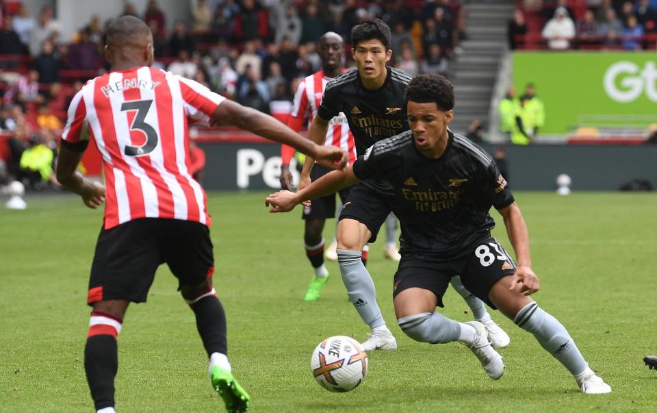 Ethan Nwaneri makes his full Arsenal debut against Brentford