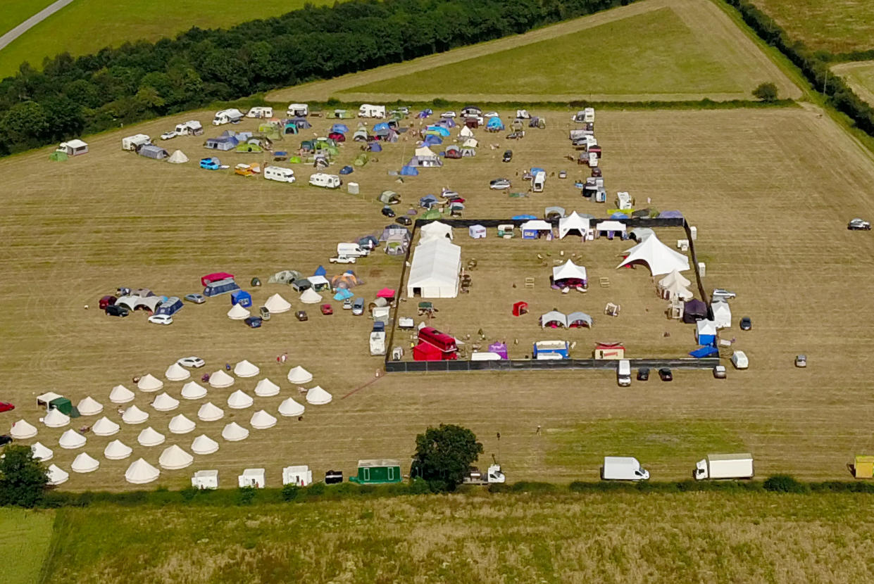 Aerial view of the 2019 Swingfields Festival (SWNS)