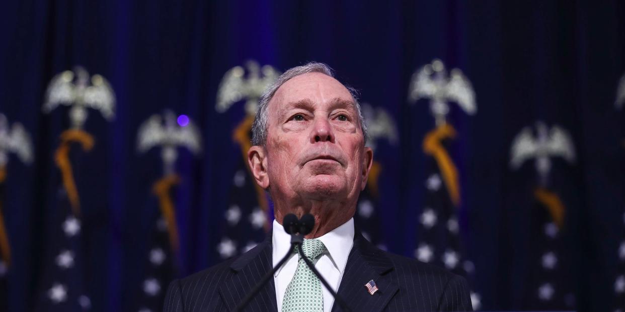 Newly announced Democratic presidential candidate, former New York Mayor Michael Bloomberg speaks during a press conference to discuss his presidential run on November 25, 2019 in Norfolk, Virginia.