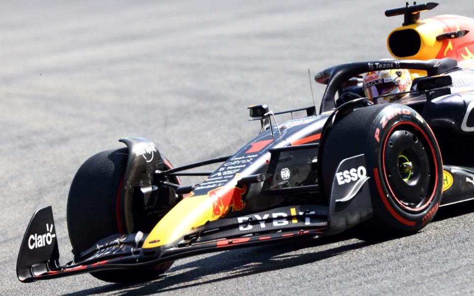 Red Bull Racing's Dutch driver Max Verstappen competes in the Belgian Formula One Grand Prix at Spa-Francophones racetrack at Spa, on August 28, 2022 - AFP 