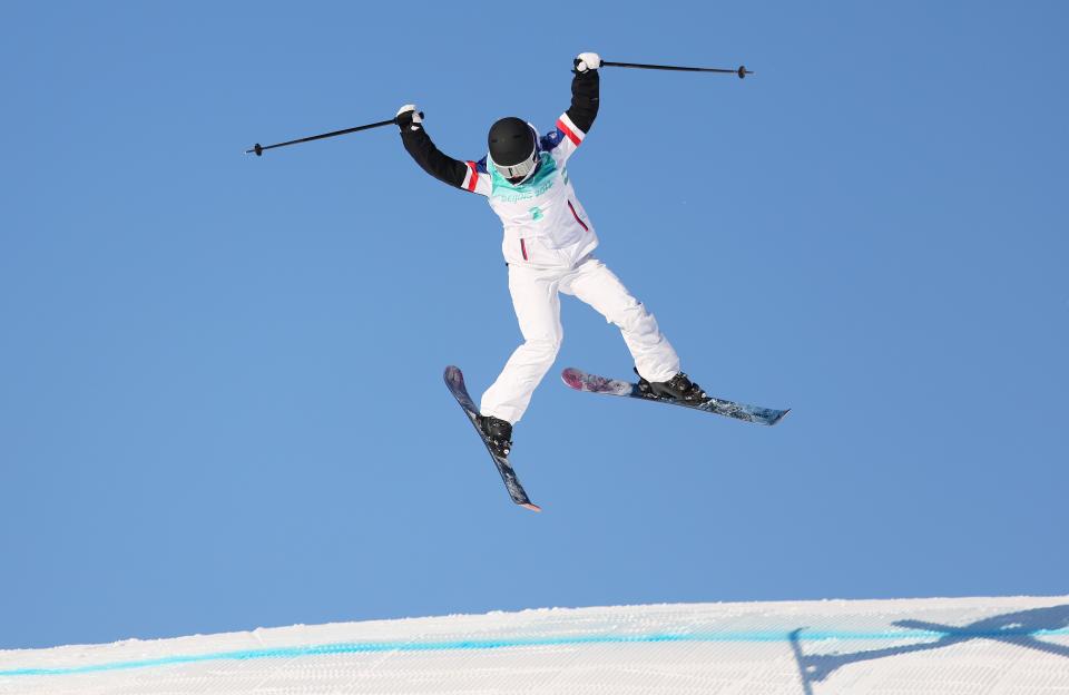 Tess Ledeux of Team France on a practice run ahead of the Women's Freestyle Skiing Freeski Big Air Final (Getty Images)