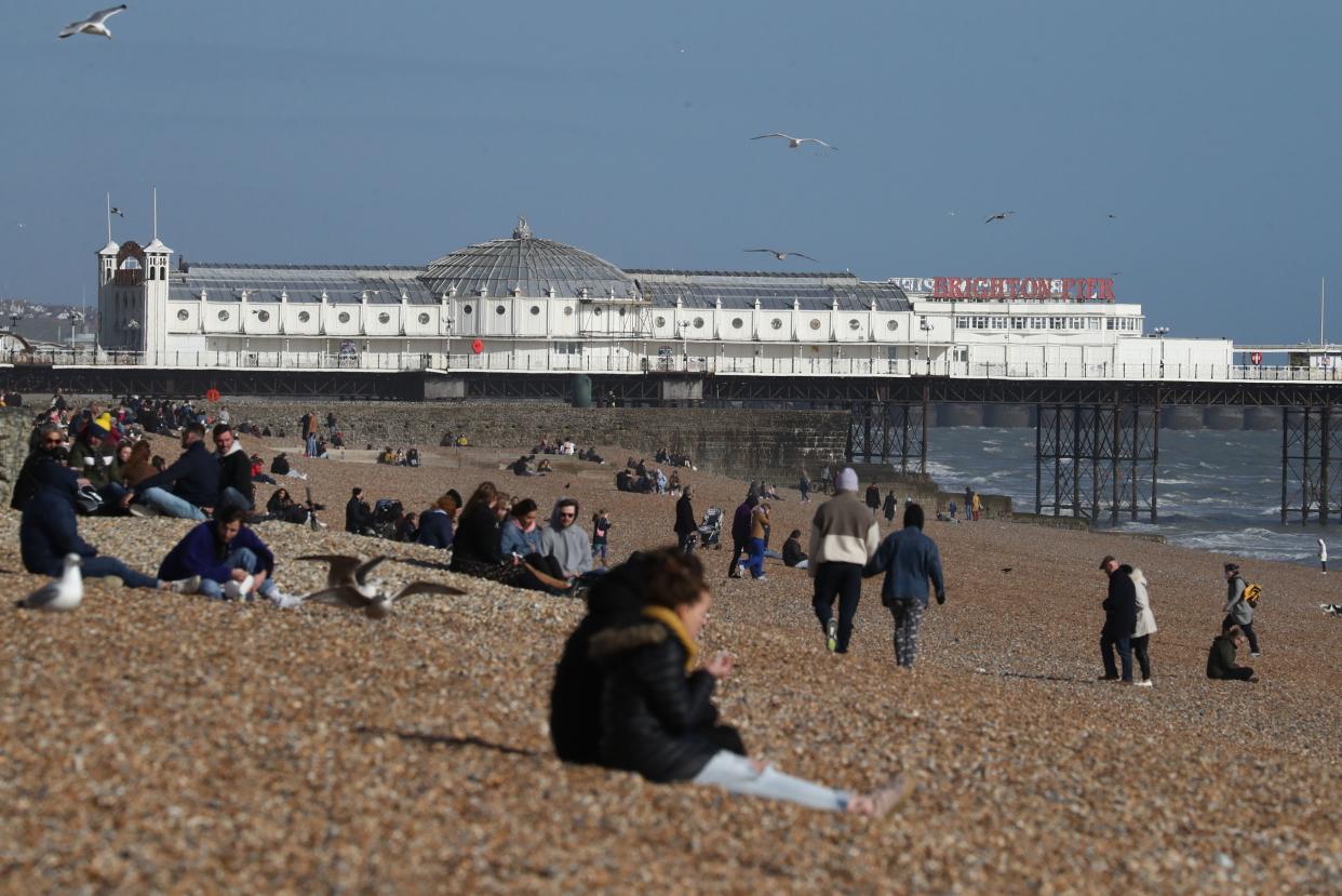 <p>Brighton beach was evacuated</p> (PA)