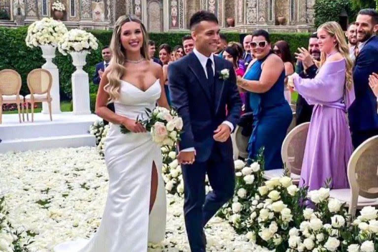 Lautaro Martínez y Agustina Gandolfo se casaron en Italia