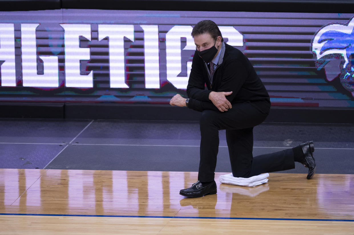 Head coach Rick Pitino of Iona Gaels